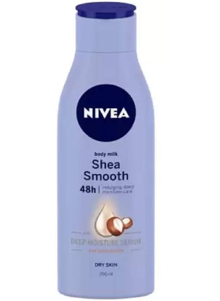 Nivea Body Lotion Shea Smooth Milk 200 Ml (Pack of 2) Dry Skin Type - Image 2